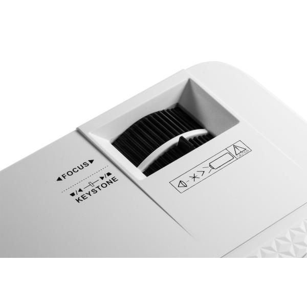 Mini LED HD Beamer mit 1800 Lumen, 40 000 Stunden LED Lebensdauer, inkl. Multimedia Player, Fernbedienung, für Büro, Zuhause, oder auch Outdoor