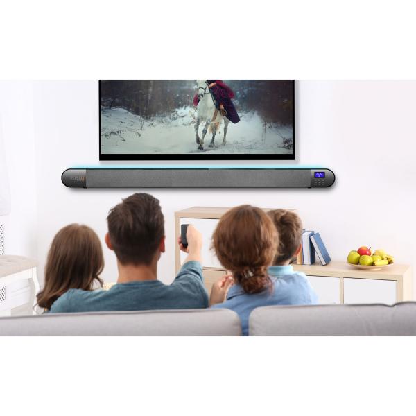 Vielseitige Soundbar mit DAB+ & FM Radio: Bluetooth, HDMI ARC, Optisch, USB & AUX – Perfekter Klang für TV & Musik, maximale Konnektivität