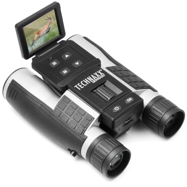 Full-HD Fernglas mit Display, 5 MP, integrierter Akku, 4 fach Zoom, Farbdisplay, Foto- und Videofunktion, mit USB Kabel