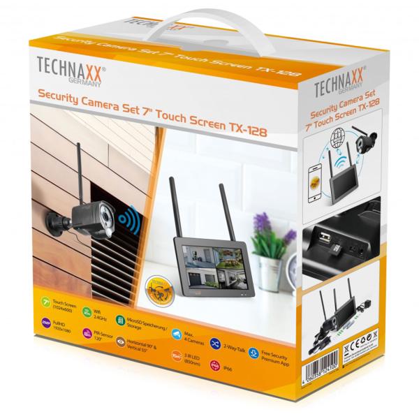 WLAN-Funkkamerasystem mit 7’’ Monitor – Full-HD-Überwachungskamera mit 2-Wege-Audio, Nachtsicht & Live App-Zugriff, IP56