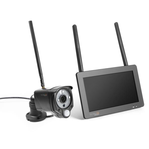 WLAN-Funkkamerasystem mit 7’’ Monitor – Full-HD-Überwachungskamera mit 2-Wege-Audio, Nachtsicht & Live App-Zugriff, IP56