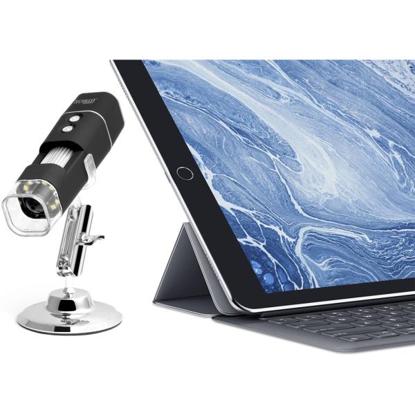 Kabelloses Full-HD-Mikroskop mit WLAN, 1000x Vergrösserung, Akku, Halterung - Foto/Video - Entdecke Details mit optimaler Leistung