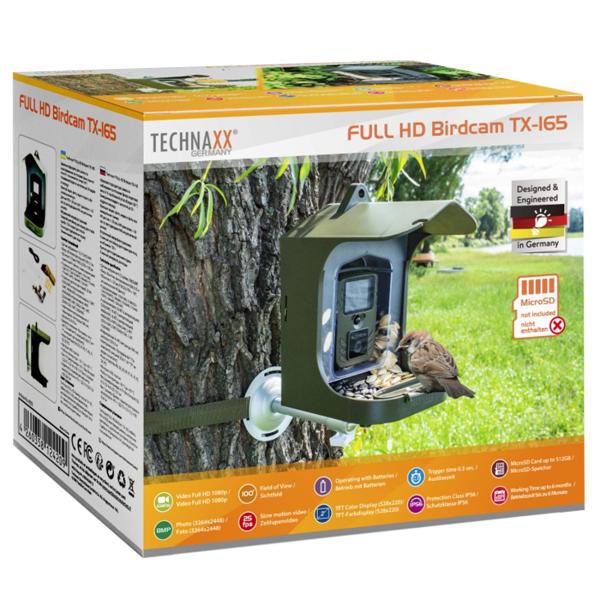 8 MP Outdoor-Vogelkamera mit PIR, Futter & Wasser: Tag/Nacht-Aufnahmen, IP56-Wetterfest, Geniale Vogelbeobachtung