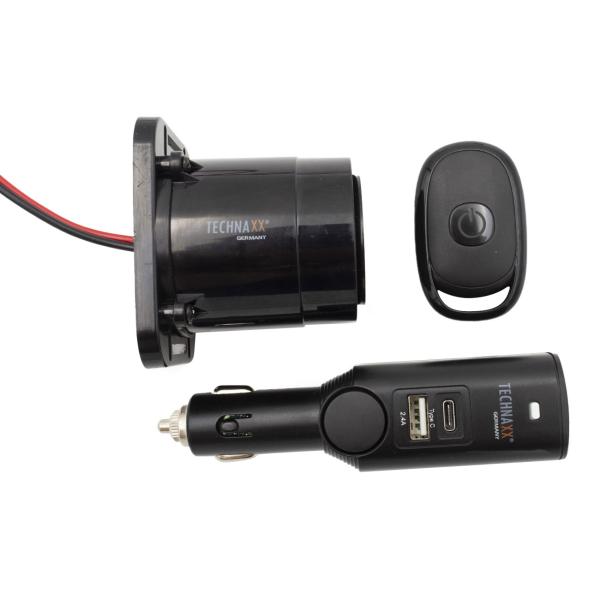 Universal Autoalarm, 24V, 105dB Sirene, PIR-Sensor, Panikalarm – mit Fernbedienung & USB-C, umfassender Diebstahlschutz für Fahrzeuge