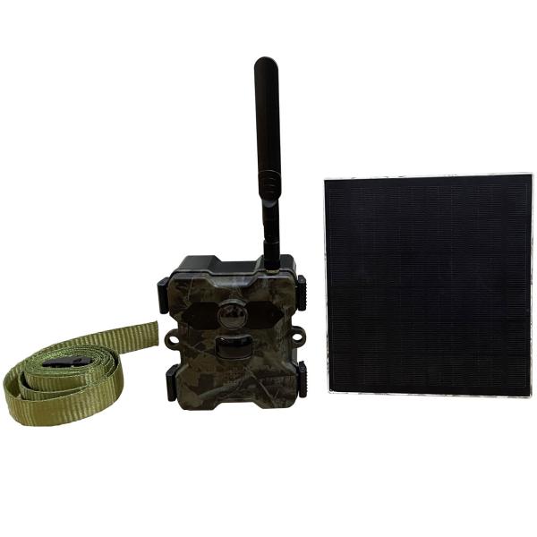 Solar-Wildkamera 4G-LTE mit IR-Nachtsicht – FullHD-Überwachungskamera mit PIR-Bewegungsmelder & App-Zugriff, IP66