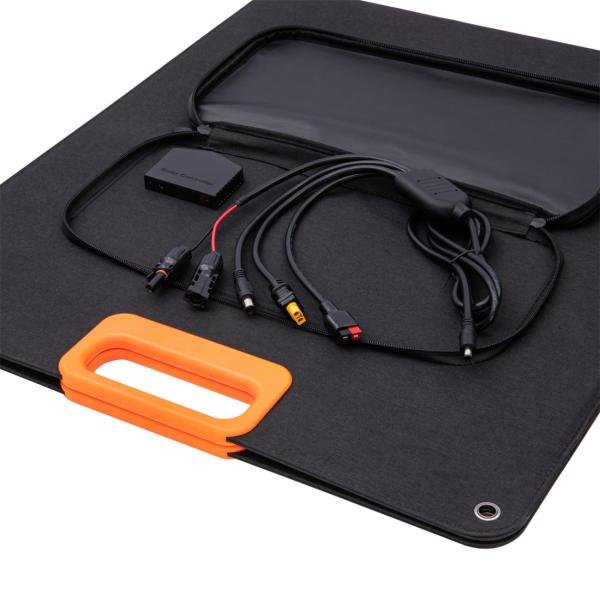 Mobiles Solarpanel 100W, faltbar mit Standfüssen – Solarmodul mit Adapterkabel für Powerstations – Autarke Energiequelle