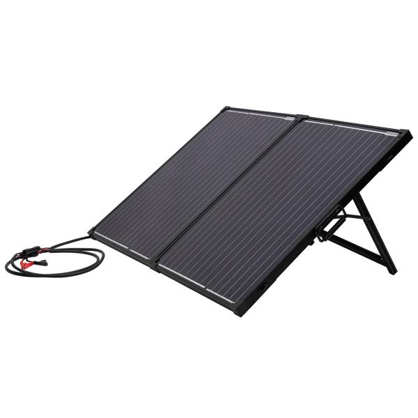 Faltbares Solarpanel, hocheffiziente 18 V & 100 Watt, monokristalline Solarzellen, inkl. Laderegler, 2 USB Anschlüsse, lädt Powerstations und 12/24V Batterien 