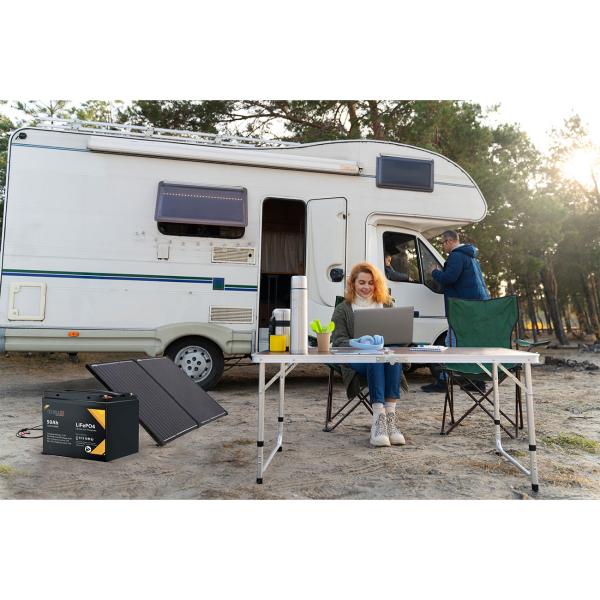 Faltbares Solarpanel, hocheffiziente 18 V & 100 Watt, monokristalline Solarzellen, inkl. Laderegler, 2 USB Anschlüsse, lädt Powerstations und 12/24V Batterien 