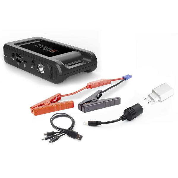 Profi Powerbank Auto Starthilfe Kit - Jump Starter 500A für Benzin/Diesel - LED-Lampe, 12000mAh LiFePO4-Akku, 2x USB-A - Kompakt