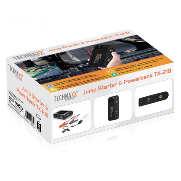 Profi Powerbank Auto Starthilfe Kit - Jump Starter 500A für Benzin/Diesel - LED-Lampe, 12000mAh LiFePO4-Akku, 2x USB-A - Kompakt