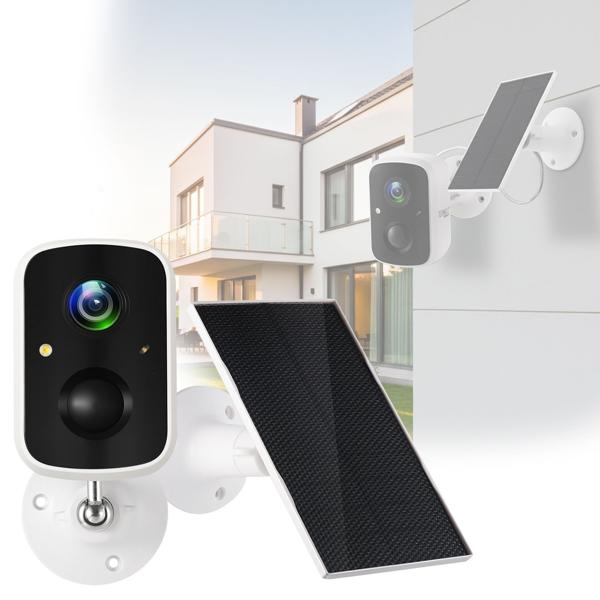 Autarke Solar WiFi Überwachungskamera: Full-HD, Nachtsicht, IP65, Bewegungsmelder, Security Premium App für weltweiten Zugriff & 2 Wege Audio