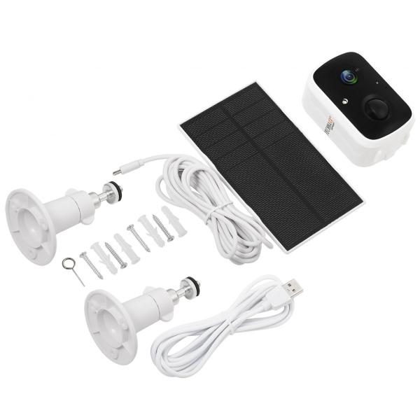 Autarke Solar WiFi Überwachungskamera: Full-HD, Nachtsicht, IP65, Bewegungsmelder, Security Premium App für weltweiten Zugriff & 2 Wege Audio