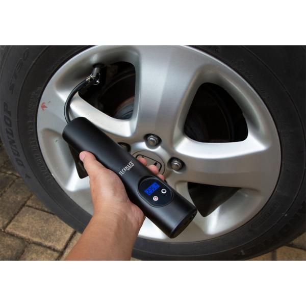 Akku Kompressor Luftpumpe mit starkem 6000mAh Akku - Für Reifen, Bälle uvm. - mit Digital-Anzeige & heller LED Leuchte