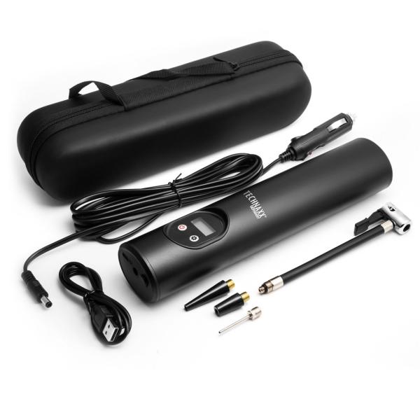 Akku Kompressor Luftpumpe mit starkem 6000mAh Akku - Für Reifen, Bälle uvm. - mit Digital-Anzeige & heller LED Leuchte