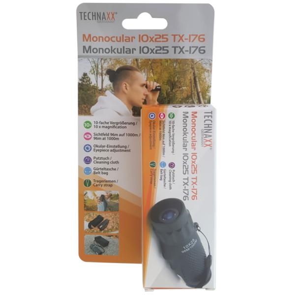 Monokulares Fernglas 10x Vergrösserung - Gestochen scharfe Bilder Naturbeobachtung & Reisen - Extrem leicht (82g) - Sichtfeld 96m/1000m - Gürteltasche