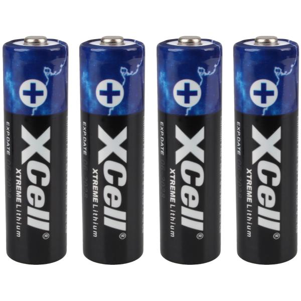 4er-Set Xtreme Lithium AA (Mignon) Batterien - Ideal für Outdoor & Geräte mit hohem Energiebedarf - 1,5V/3000mAh, -40°C bis +60°C, 10 Jahre lagerfähig