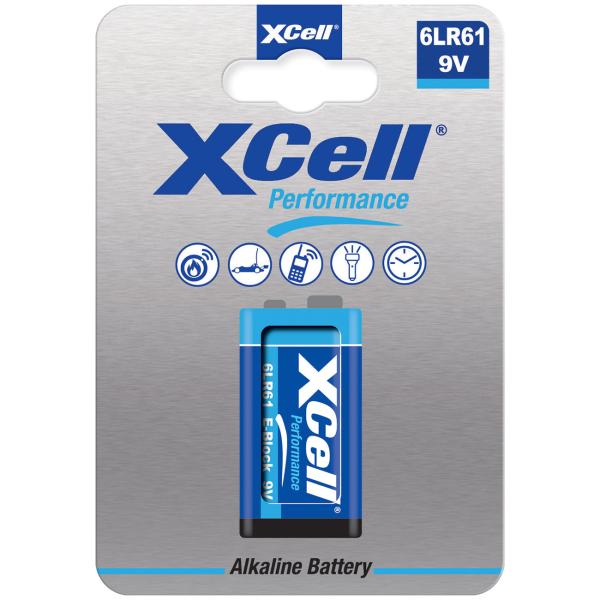 Batterie 9V-Block, 6LR61, leistungsstarke Performance Alkaline Batterie, für Rauchmelder, Brand- und Feuermelder, Radio, Spielzeug