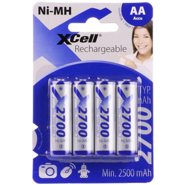 4er-Set AA Akkus Ni-MH 1,2V 2700mAh – wiederaufladbar & langlebig – umweltfreundliche AA Batterien für Fernbedienung, Spielzeug, Kameras & mehr