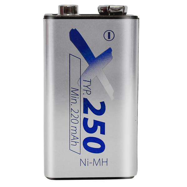 Akku 9V-Block Ni-MH - Wiederaufladbar & auslaufsicher für Fernbedienungen, Spielzeuge, Wanduhren - Stabile 8.4V / 250mAh - Langlebig