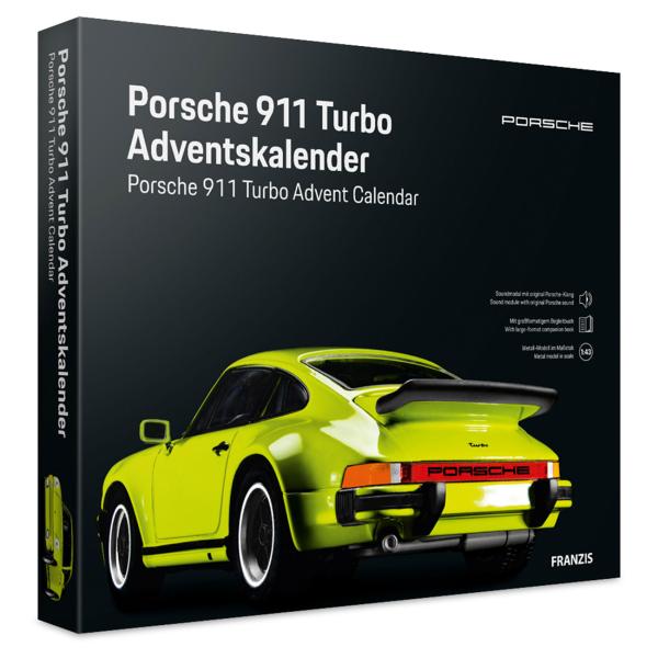 Adventskalender, Modellauto Porsche 911 Turbo, Massstab 1:43, Mit Soundmodul