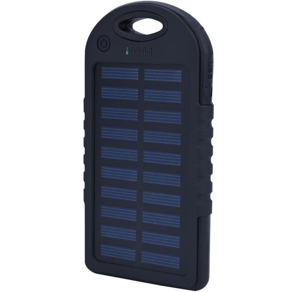 Solar Powerbank inkl. Taschenlampe, 4.000 mAh, 2x USB-A Anschlüsse, 10 Watt, Solarpanel, Ladestandanzeige, zum Laden von iPhone, Samsung, Android