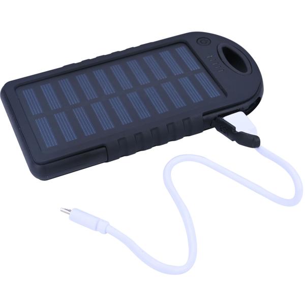 Solar Powerbank inkl. Taschenlampe, 4.000 mAh, 2x USB-A Anschlüsse, 10 Watt, Solarpanel, Ladestandanzeige, zum Laden von iPhone, Samsung, Android