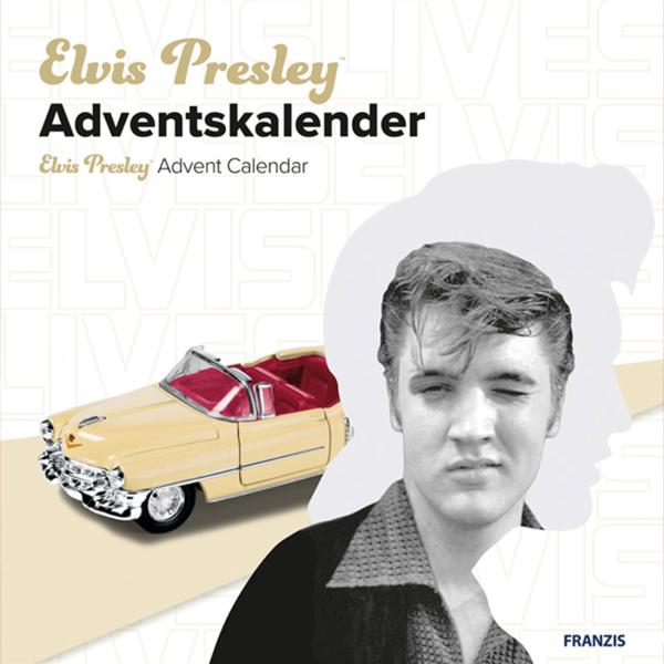 Elvis Presley Adventskalender - Modellauto Cadillac gelb Massstab 1:37 - Soundmodul mit Elvis Stimme - Fotopuzzle - Sammlerstück für Fans