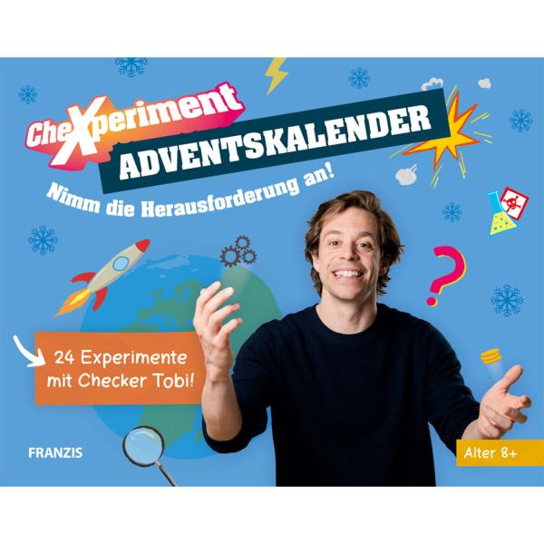 Adventskalender Checker Tobi - 24 spannende CheXperimente für Kinder ab 8 Jahren - Umweltfreundliche Boxen aus Karton - Kein Plastik