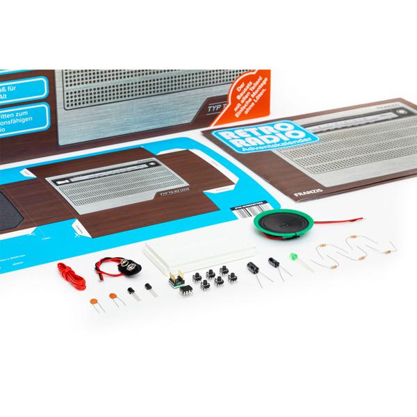 Adventskalender Retro-Radio - UKW-Radio selber bauen ohne Löten - Technikspass für Jugendliche ab 14 Jahren - inkl. 52-seitigem Handbuch