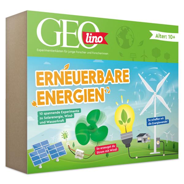 Geolino Experimentierkasten Erneuerbare Energien - Solar- Wind- & Wasserkraft Experimentierset für Kinder ab 10 Jahren - Inkl. Handbuch, Solarmodul, Propeller
