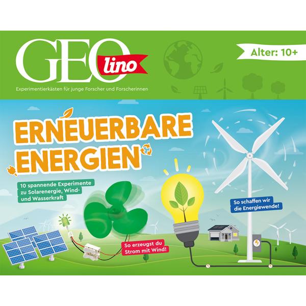 Geolino Experimentierkasten Erneuerbare Energien - Solar- Wind- & Wasserkraft Experimentierset für Kinder ab 10 Jahren - Inkl. Handbuch, Solarmodul, Propeller