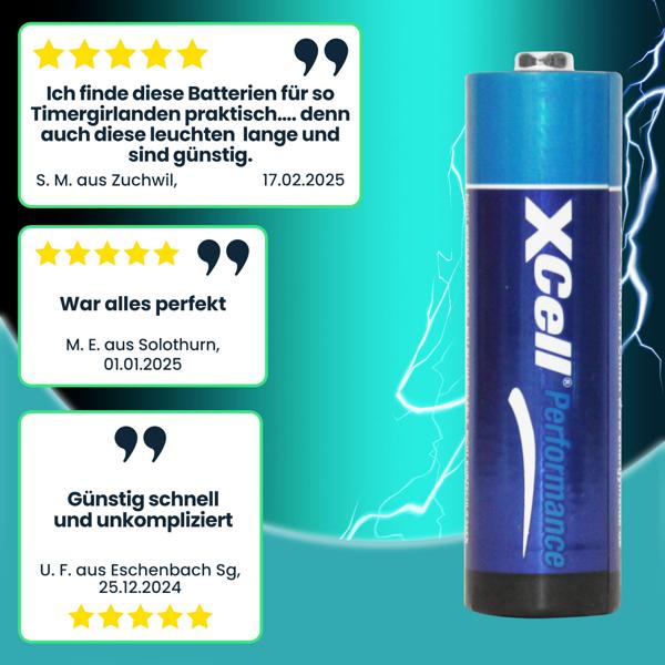 100er-Set AA Alkaline Batterien (Mignon) LR06 - ideal für Fernbedienungen, Spielzeug, Wanduhren, Radios - 1.5V stabile, auslaufsichere Energiequelle