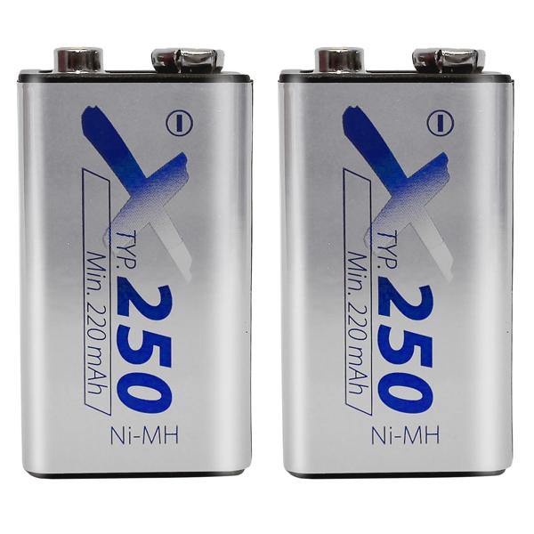 2er-Set Akku 9V-Block Ni-MH 8,4V - Wiederaufladbar & auslaufsicher - Ideal für Fernbedienungen, Spielzeug, Funkgeräte, Wecker & mehr - Lange Lebensdauer