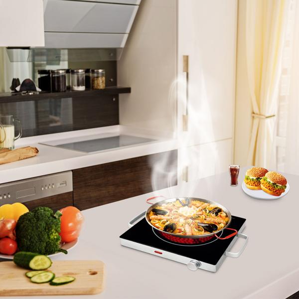 2er Set Mobile Glaskeramik-Kochplatte, Edelstahl Gehäuse u. Infrarot-Wärme, Ø 20cm, 2.000 Watt, stufenlose Temperaturregelung, tragbares Ceranfeld