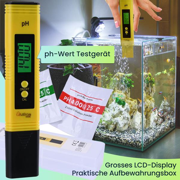 2er-Set Digitales pH-Messgerät mit ATC-Funktion, LCD-Display, pH-Messbereich 0-14, präzise pH Wert Messung für Trinkwasser, Aquarien, Pools, und Teiche