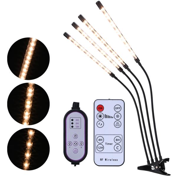 3er-Set Vollspektrum LED-Pflanzenlampe mit je 4 Schwanenhälsen, Pflanzenwachstumslampe mit 9 dimmbaren Stufen & Timerfunktion, 80 Vollspektrum-LEDs