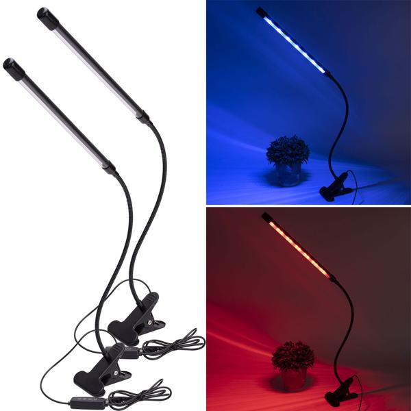 2er-Set LED-Pflanzenlampe mit Schwanenhals, Pflanzenwachstumslampe , 10 dimmbaren Stufen & Timer, 82 Lumen, 20 LEDs mit 360°-Schwanenhals