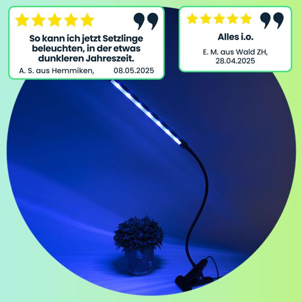 2er-Set LED-Pflanzenlampe mit Schwanenhals, Pflanzenwachstumslampe , 10 dimmbaren Stufen & Timer, 82 Lumen, 20 LEDs mit 360°-Schwanenhals