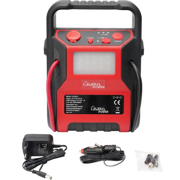 5-in-1 Starthilfe Booster mit Powerbank & Luftkompressor (600A/17bar) – Akku-Starthilfe mit 9000mAh, LED-Lampe, 12V-Ausgang