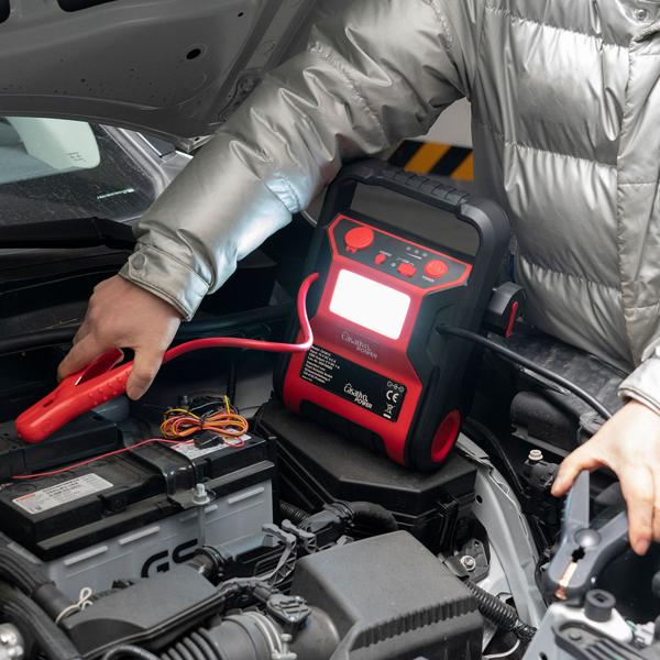 5-in-1 Starthilfe Booster mit Powerbank & Luftkompressor (600A/17bar) – Akku-Starthilfe mit 9000mAh, LED-Lampe, 12V-Ausgang