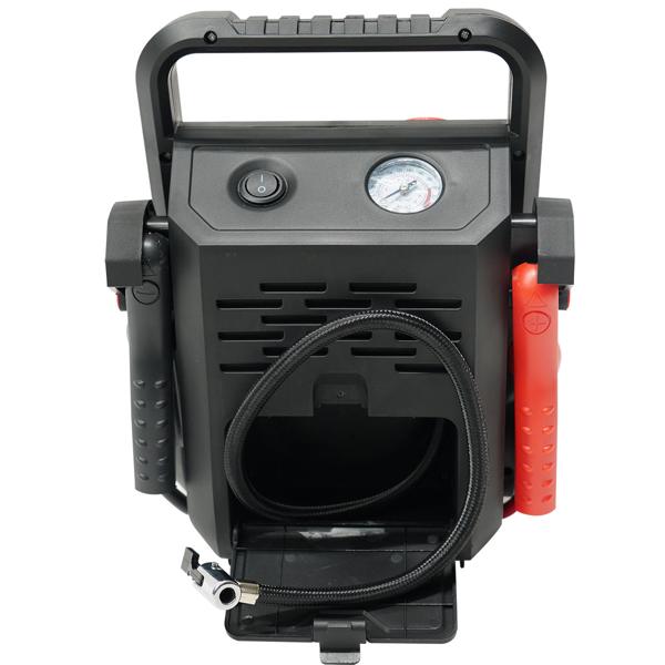 5-in-1 Starthilfe Booster mit Powerbank & Luftkompressor (600A/17bar) – Akku-Starthilfe mit 9000mAh, LED-Lampe, 12V-Ausgang