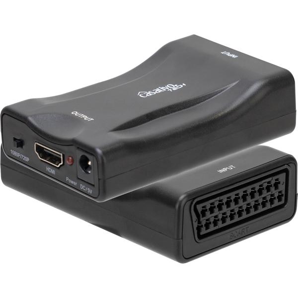 Scart-zu-HDMI-Konverter / Adapter – 720p / 1080p – hochauflösende Signalumwandlung, Plug & Play – ideal um ältere Geräte an moderne TVs anschließen