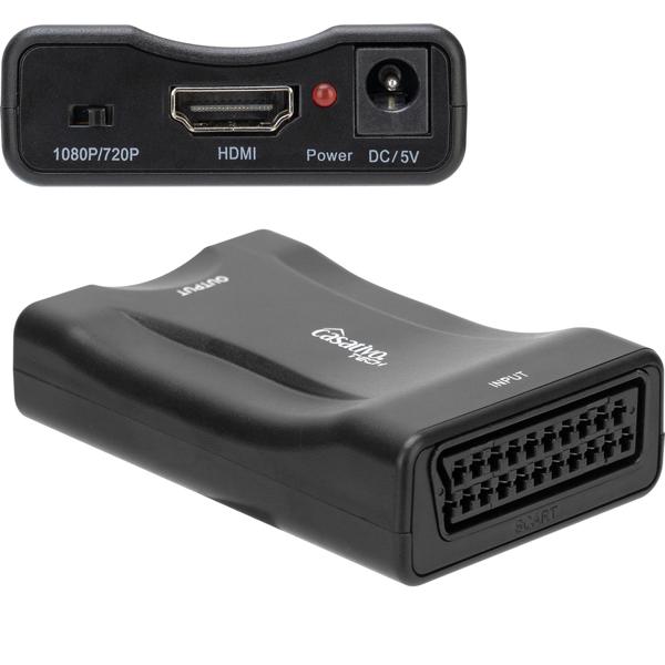 Scart-zu-HDMI-Konverter / Adapter – 720p / 1080p – hochauflösende Signalumwandlung, Plug & Play – ideal um ältere Geräte an moderne TVs anschließen