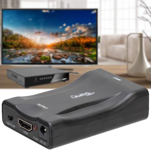 Scart-zu-HDMI-Konverter / Adapter – 720p / 1080p – hochauflösende Signalumwandlung, Plug & Play – ideal um ältere Geräte an moderne TVs anschließen