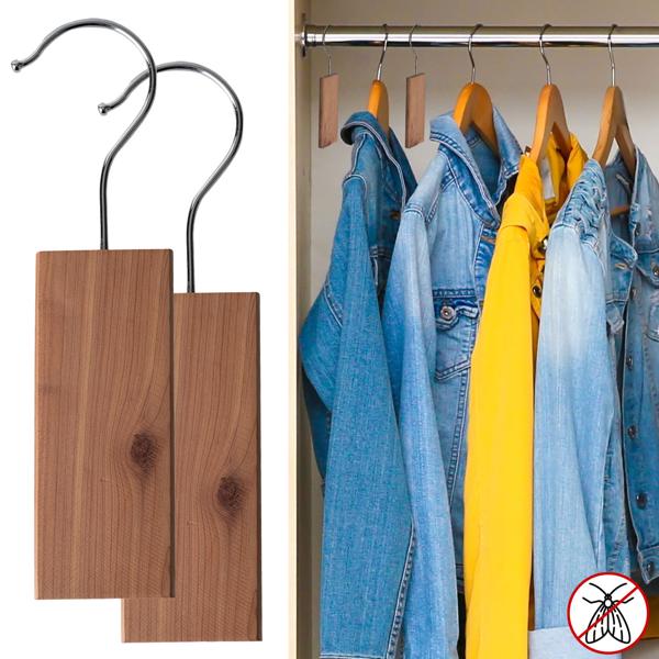 Zedernholz-Mottenschutz (2er-Set) – Natürliche Zedernholz-Blöcke zum Aufhängen, effektiver Mottenschutz für Kleiderschrank & Vorratsschrank