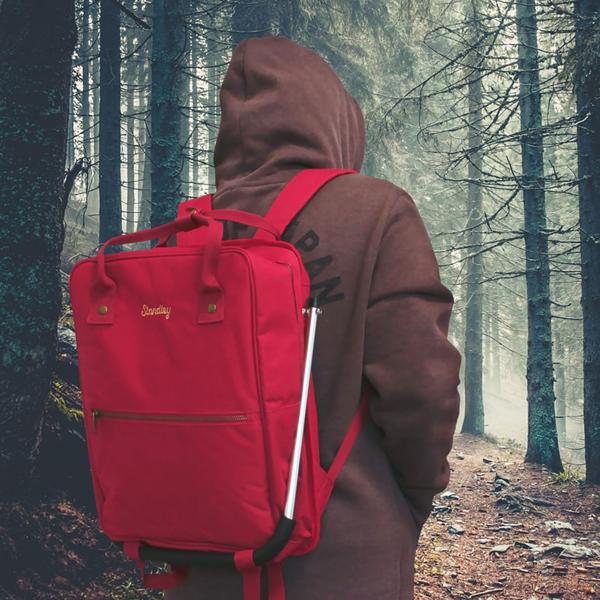 Robuster Rucksack mit integrierter Sitzgelegenheit (40x28x14 cm) – Wasserfest, schwarz, nur 1kg – Komfortabler Sitzrucksack für unterwegs