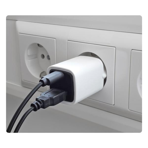 3er-Set Leistungsstarkes USB Netzteil Dual Port, USB-C und USB-A, 33 Watt Schnellladegerät, weiss - schwarz, Power Delivery und Quick Charge