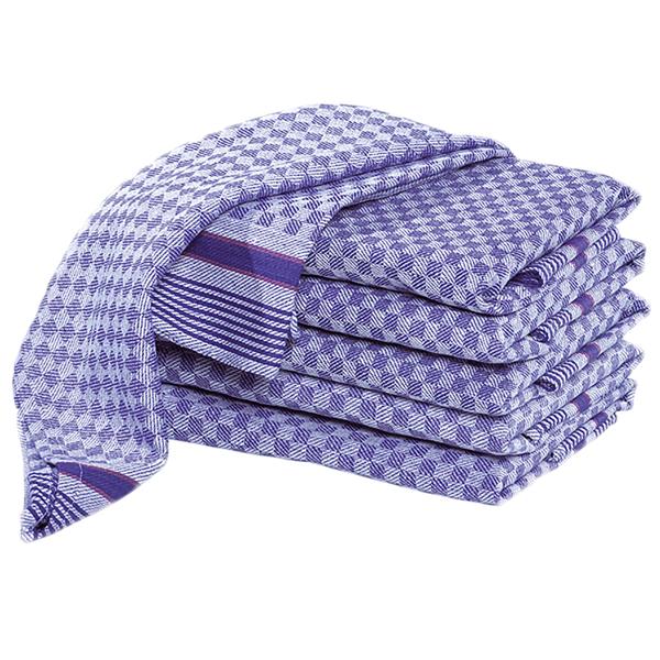 Premium 10er-Set Grubentücher, 100% Baumwolle, 45x90cm, blau-grau – Zwirn-Qualität, saugstarke Geschirrtücher, 210g/m²