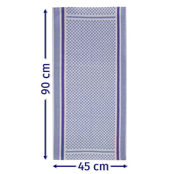 Premium 10er-Set Grubentücher, 100% Baumwolle, 45x90cm, blau-grau – Zwirn-Qualität, saugstarke Geschirrtücher, 210g/m²