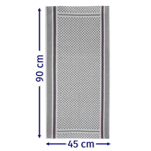 10er-Set Grubentücher Anthrazit Kariert - Zwirn-Qualität 100% Baumwolle - Extrem strapazierfähig, saugstark & langlebig 45x90cm - OEKO-TEX